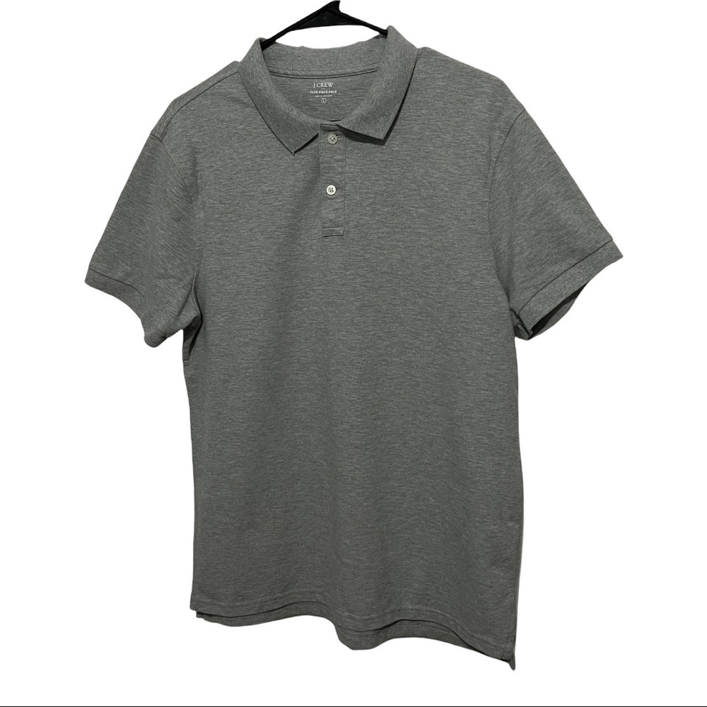 J. Crew Untucked Flex piqué polo. LG Gray